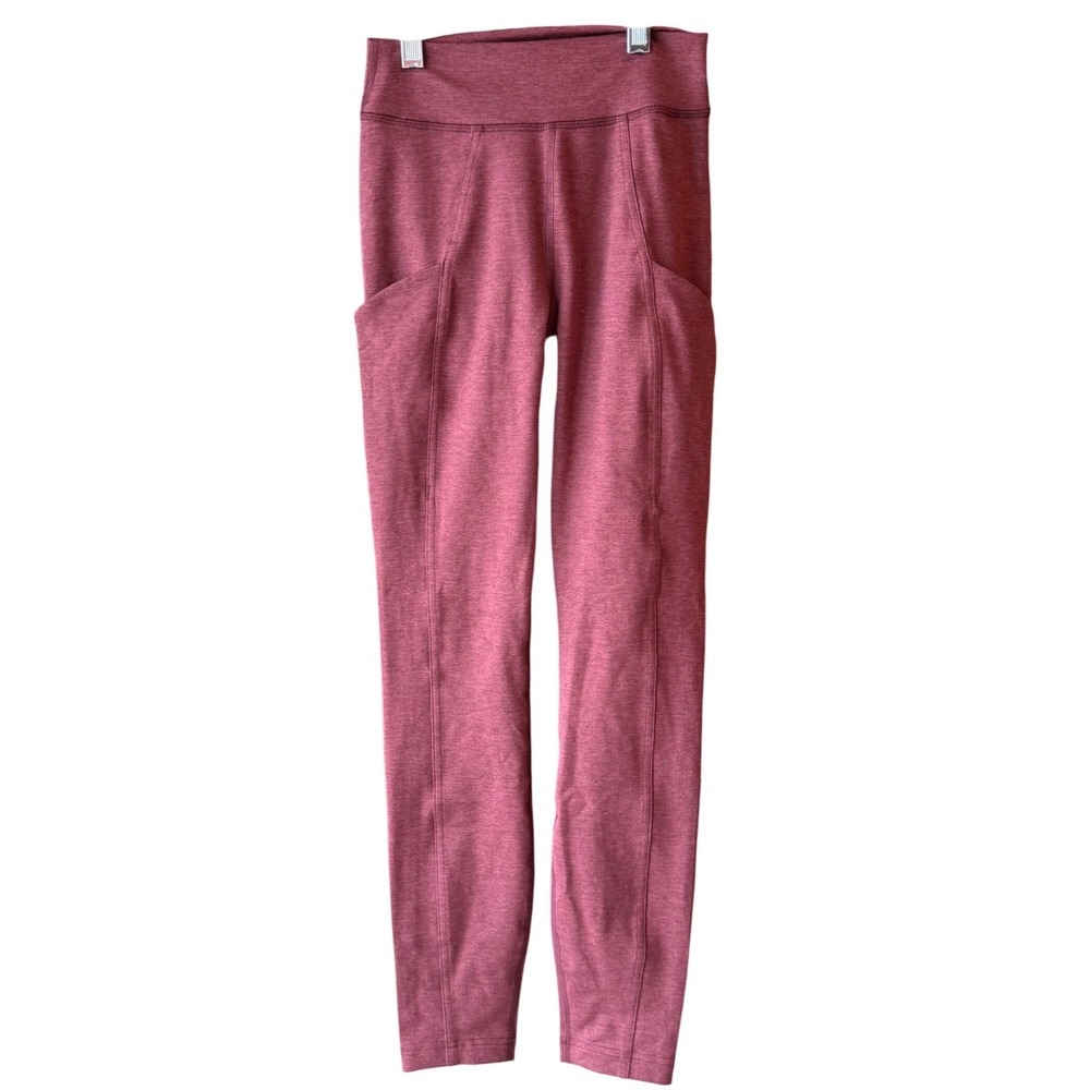 Lululemon Soft Sueded High Rise Leggings 25" Garnet Burgundy Women's Size‎ 4
